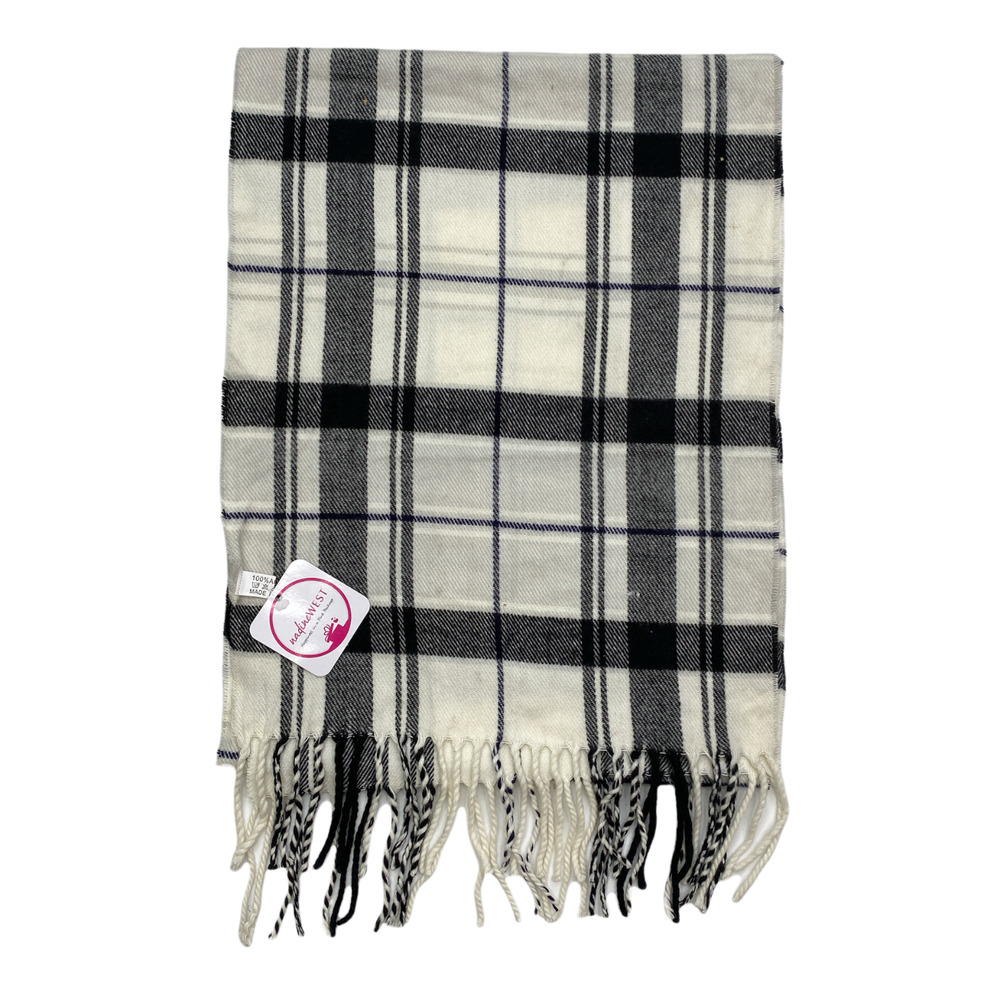 Nadine West Plaid Tassel Scarf NWT